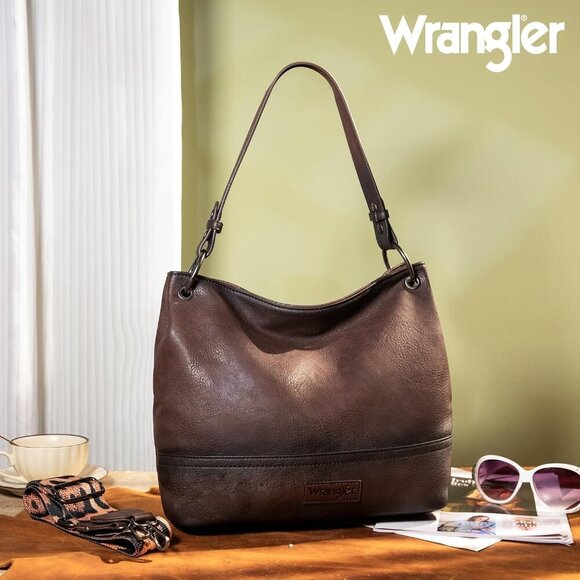 Wrangler Hobo Bags for Women Vegan Leather Top Handle Shoulder Purses and Handba - Picture 2 of 7